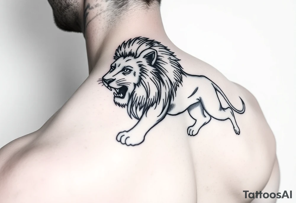 Shoulder and bicep tattoo

Lion tattoo idea