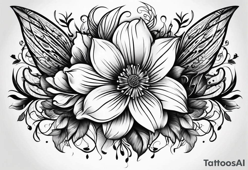 logo with floral elements tattoo idea