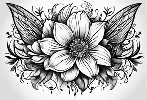 logo with floral elements tattoo idea