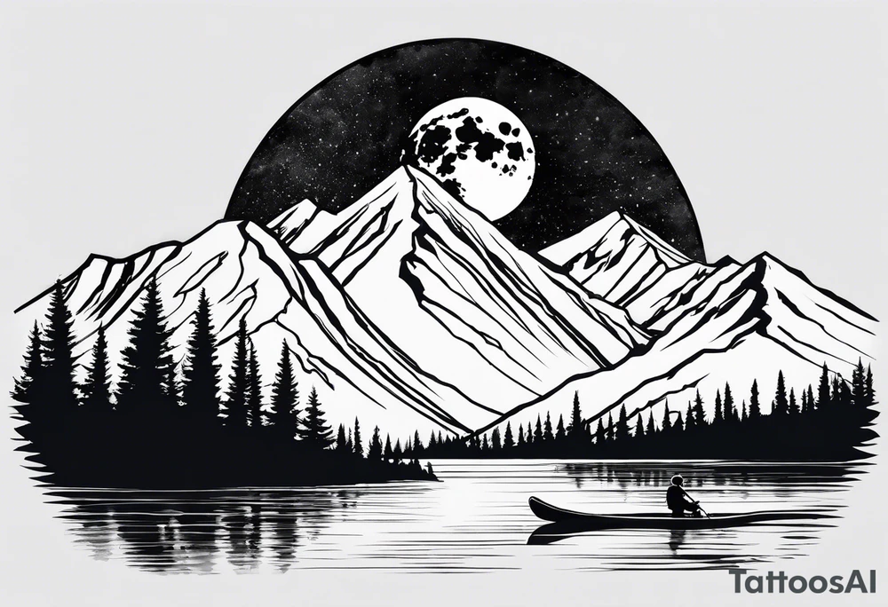 Tenmile, mountain, snow capped, snowboarding, Colorado, moon, lake tattoo idea