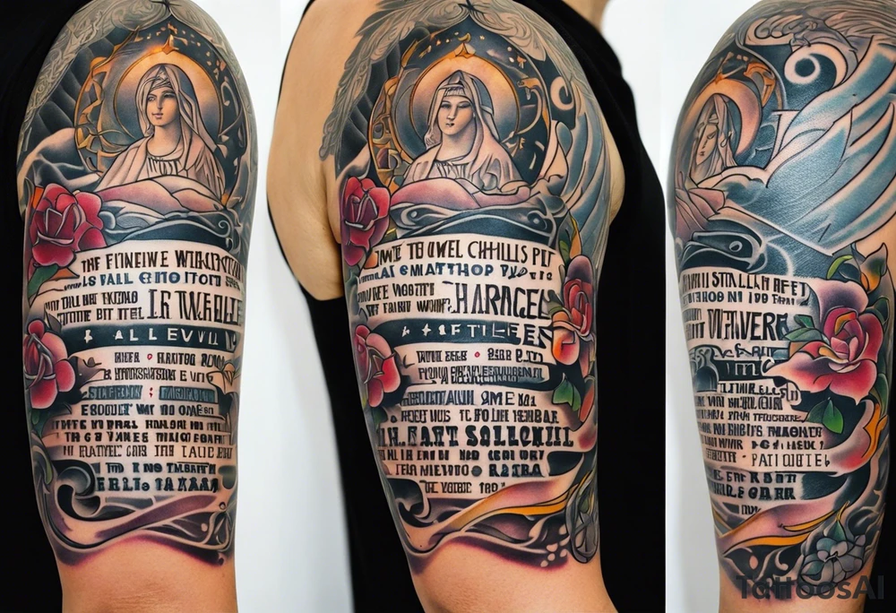 Christian tattoo, Full sleeve tattoo idea
