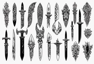 Stiletto knife tattoo idea