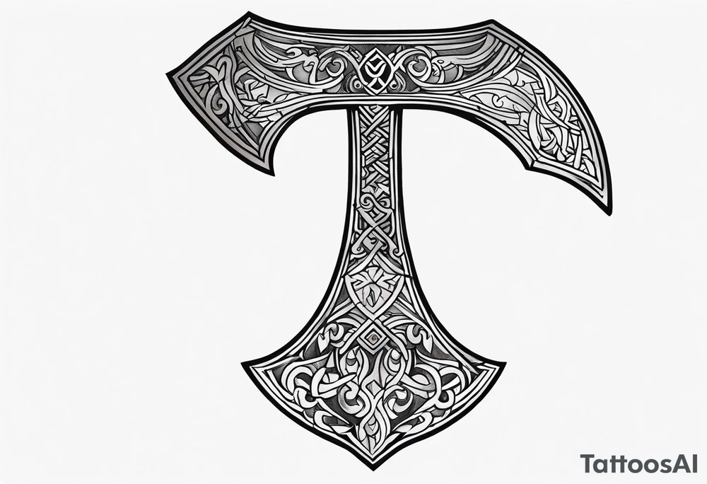 Viking axe tattoo idea
