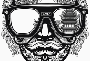 dokkaebi mask with glasses tattoo idea