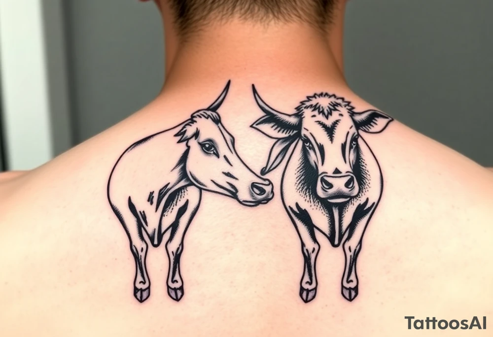 2 cows in love tattoo idea