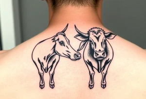 2 cows in love tattoo idea