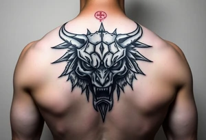 Tatuaż na szyi z przodu Agresywny w stylu strasznym tattoo idea