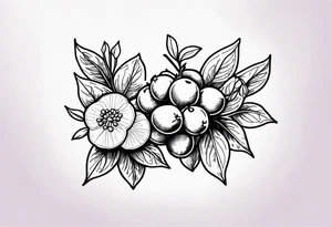 lilac and gooseberry in a bundle tattoo idea