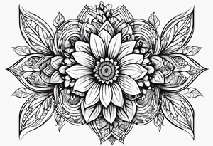Geometric flower design incorporating driving tattoo idea
