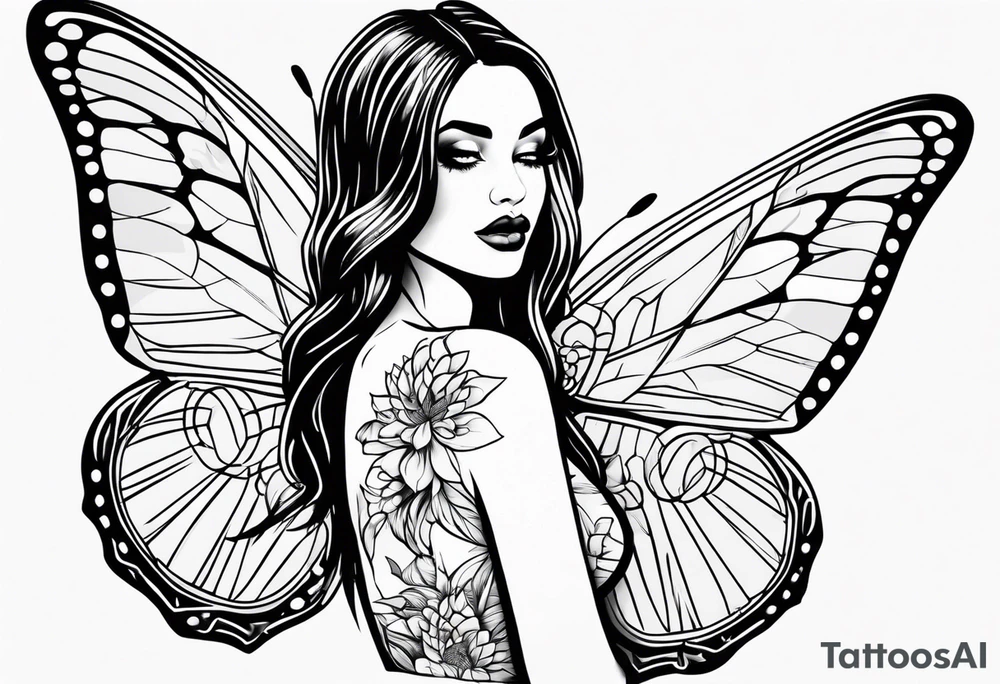 Beautiful tattooed women butterfly sarcastic comment svg tattoo idea