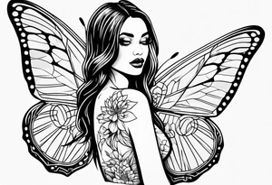 Beautiful tattooed women butterfly sarcastic comment svg tattoo idea