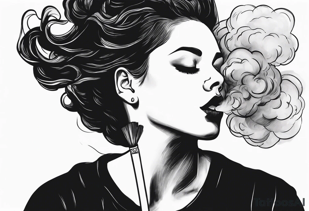 Draw me black smoke coming out of a cigarette tattoo idea
