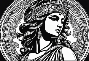 Themis (Greek Goddess of Justice), with blood in her eyes tattoo idea