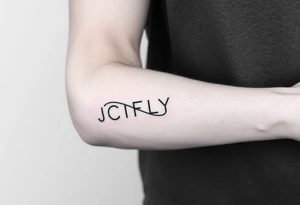 A small tattoo to go on my inner forearm with the letters JCIFLY in an infinity symbol shape tattoo idea