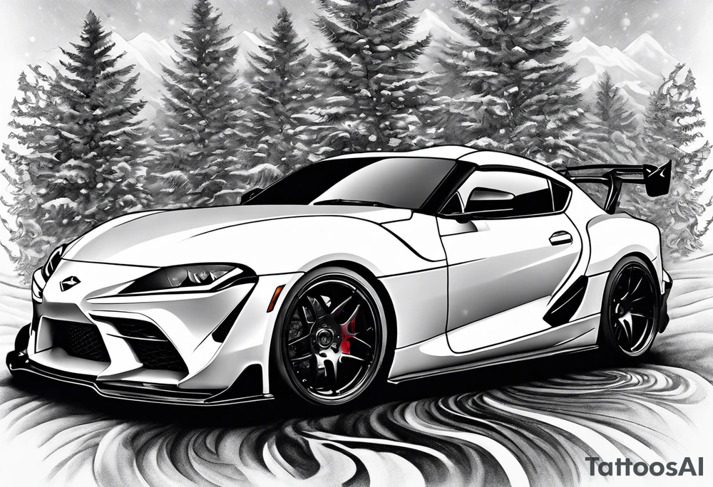 Supra, cars, snowboarding, huskie, money, rich tattoo idea