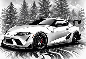 Supra, cars, snowboarding, huskie, money, rich tattoo idea