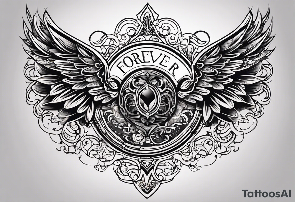 I need a cover up of an old tattoo of the word forever, the new tattoo should be a single left wing tattoo idea