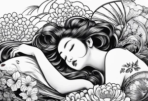 Japanese traditional sleep tattoo idea