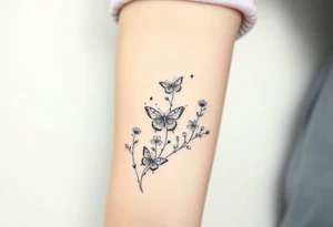 spring violet flowers and butterflies, more butterfly, and sprinkels, flower are violet tattoo idea