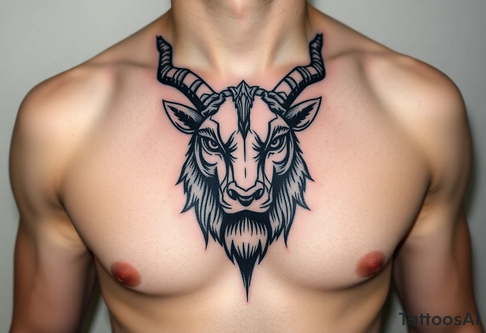 Capricorn head  10x15 cm 
Neutral face tattoo idea
