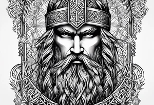 viking runes and knots head tattoo tattoo idea