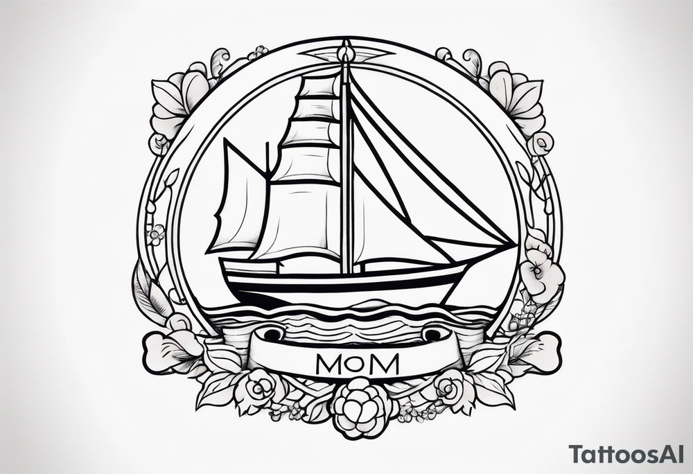 “mom” sailor style tattoo idea