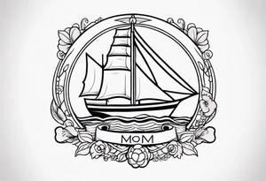 “mom” sailor style tattoo idea