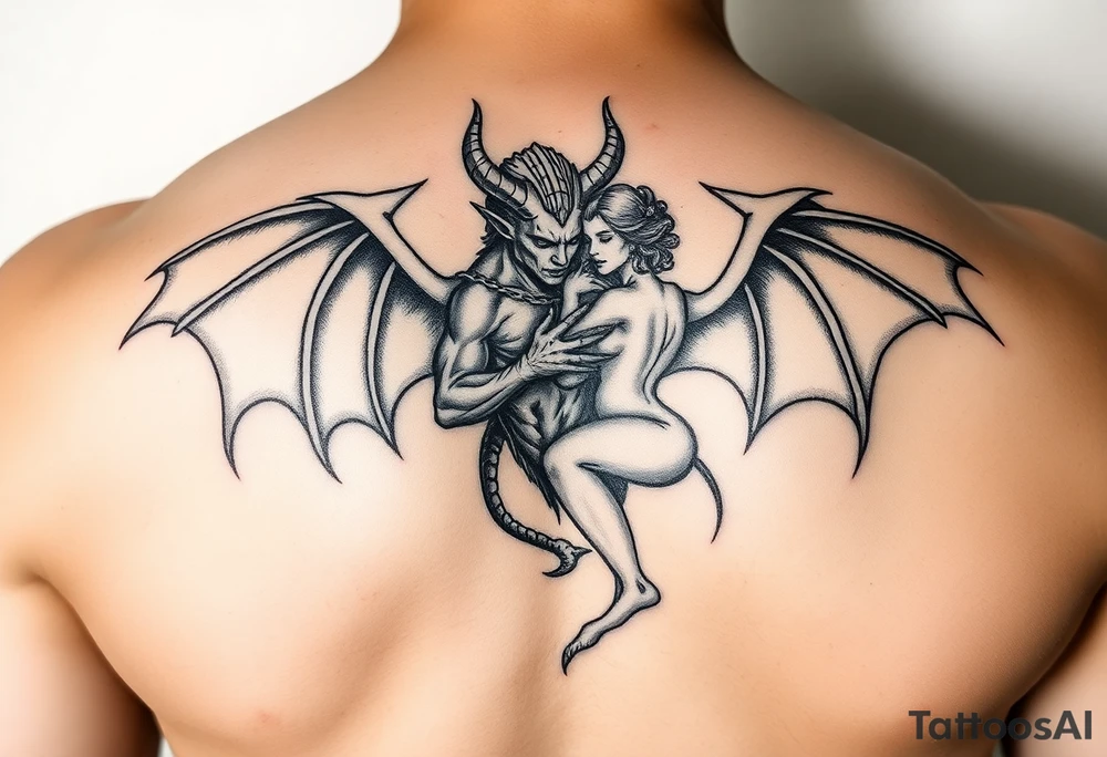Devil protecting Lilith tattoo idea