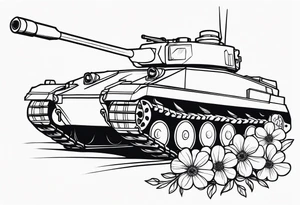 tank shooting flowers  out of its canopy tattoo idea