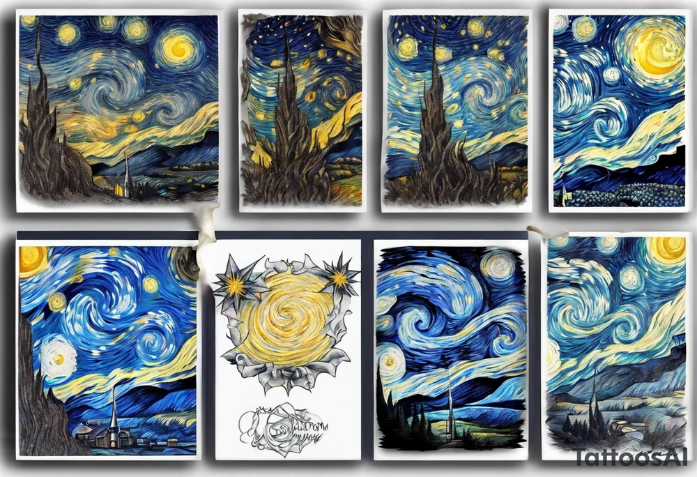 starry nights van gogh tattoo idea