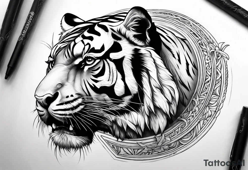 Tiger for a Taurus man tattoo idea