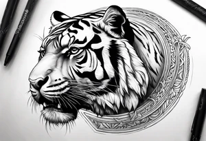 Tiger for a Taurus man tattoo idea