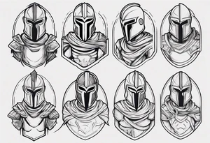 spartan soldier sleeve linework ultra-thin fine line linework tattoo idea