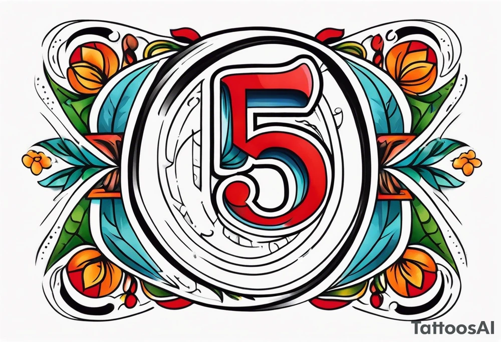 the number 5 tattoo idea