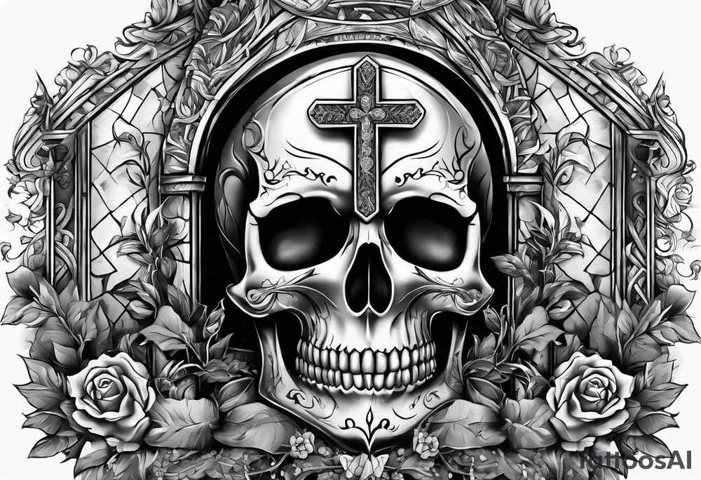 Tomb with cross tattoo idea