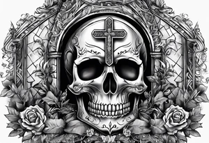 Tomb with cross tattoo idea