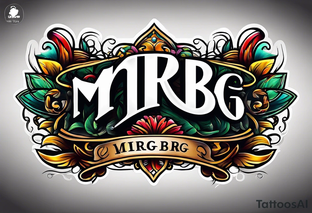 logo-type tattoo word "MRBG" tattoo idea