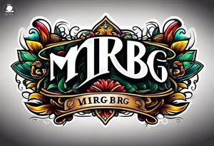 logo-type tattoo word "MRBG" tattoo idea