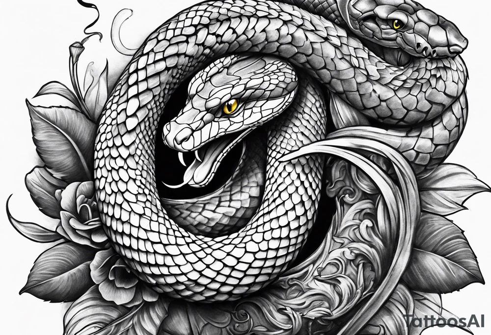 Snake around sword tattoo idea