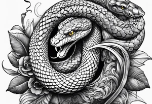 Snake around sword tattoo idea
