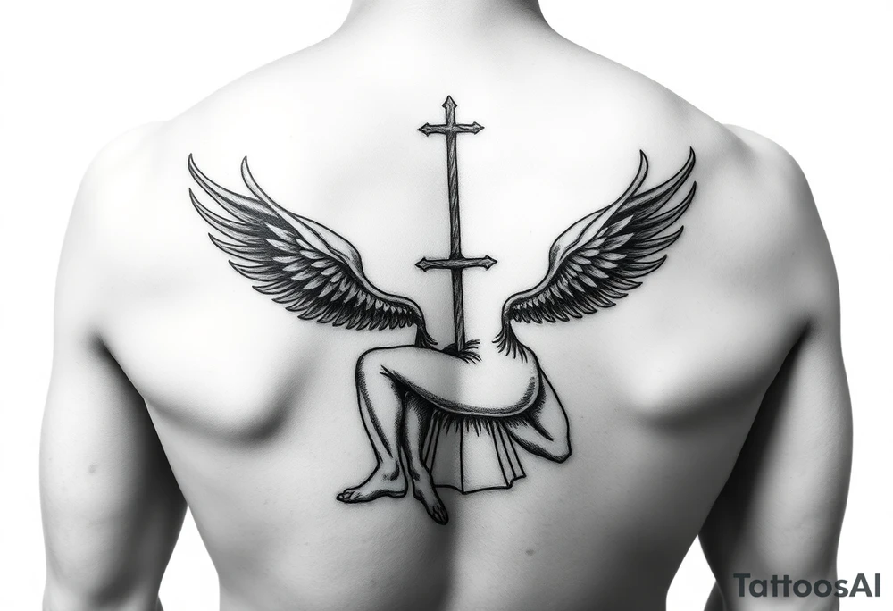 Seated mediator suicide prevention tattoo idea
