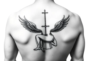 Seated mediator suicide prevention tattoo idea