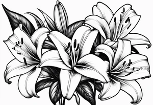 lilies with buds along branch tattoo idea