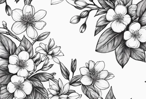 orang blossom branches with white
flowers tattoo idea