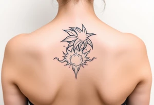 legendary dragonball z scene with energy aura and power effects tattoo idea