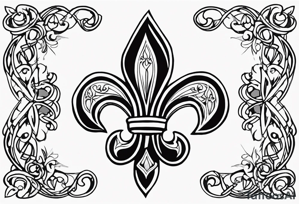 Fleur de lys celtique en flamme tattoo idea