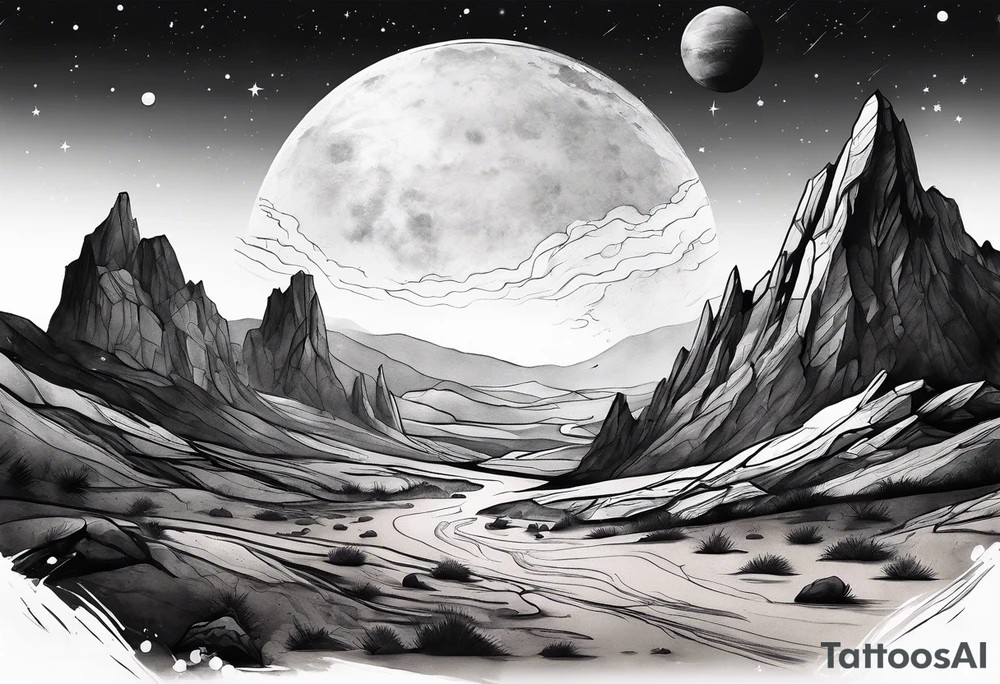 Mars landscape tattoo idea