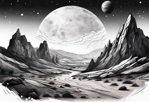 Mars landscape tattoo idea