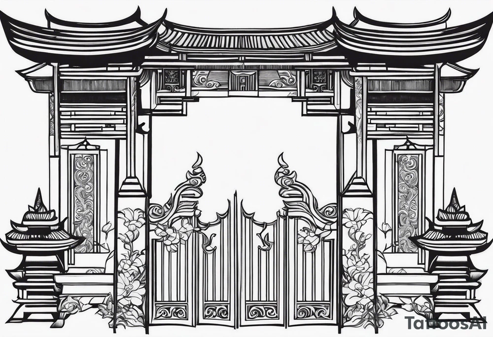 Balinese split gates tattoo idea