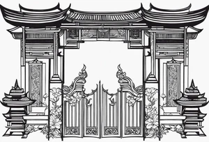 Balinese split gates tattoo idea